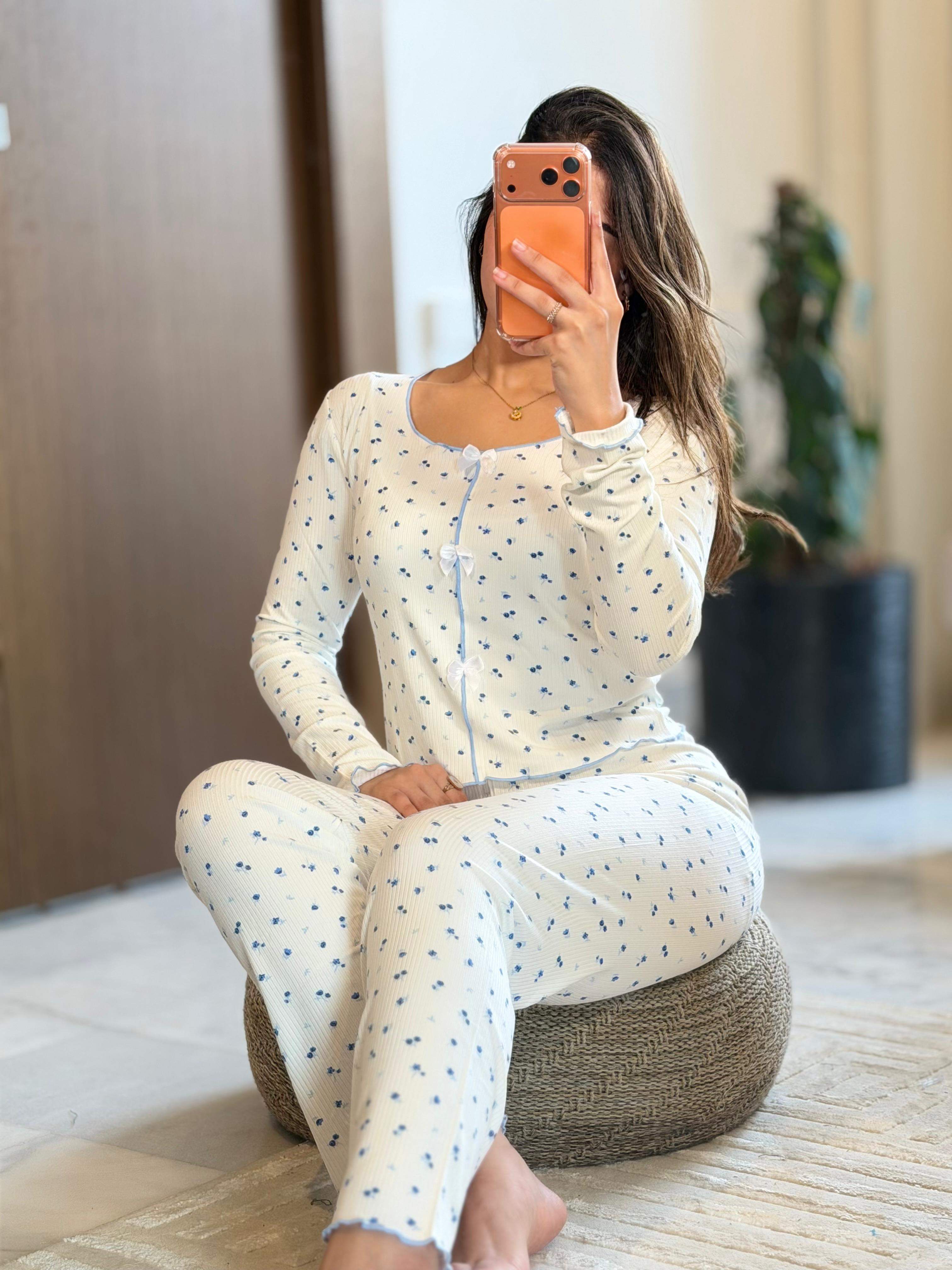 Pyjama Femme Petite Fleur 2 Pièces